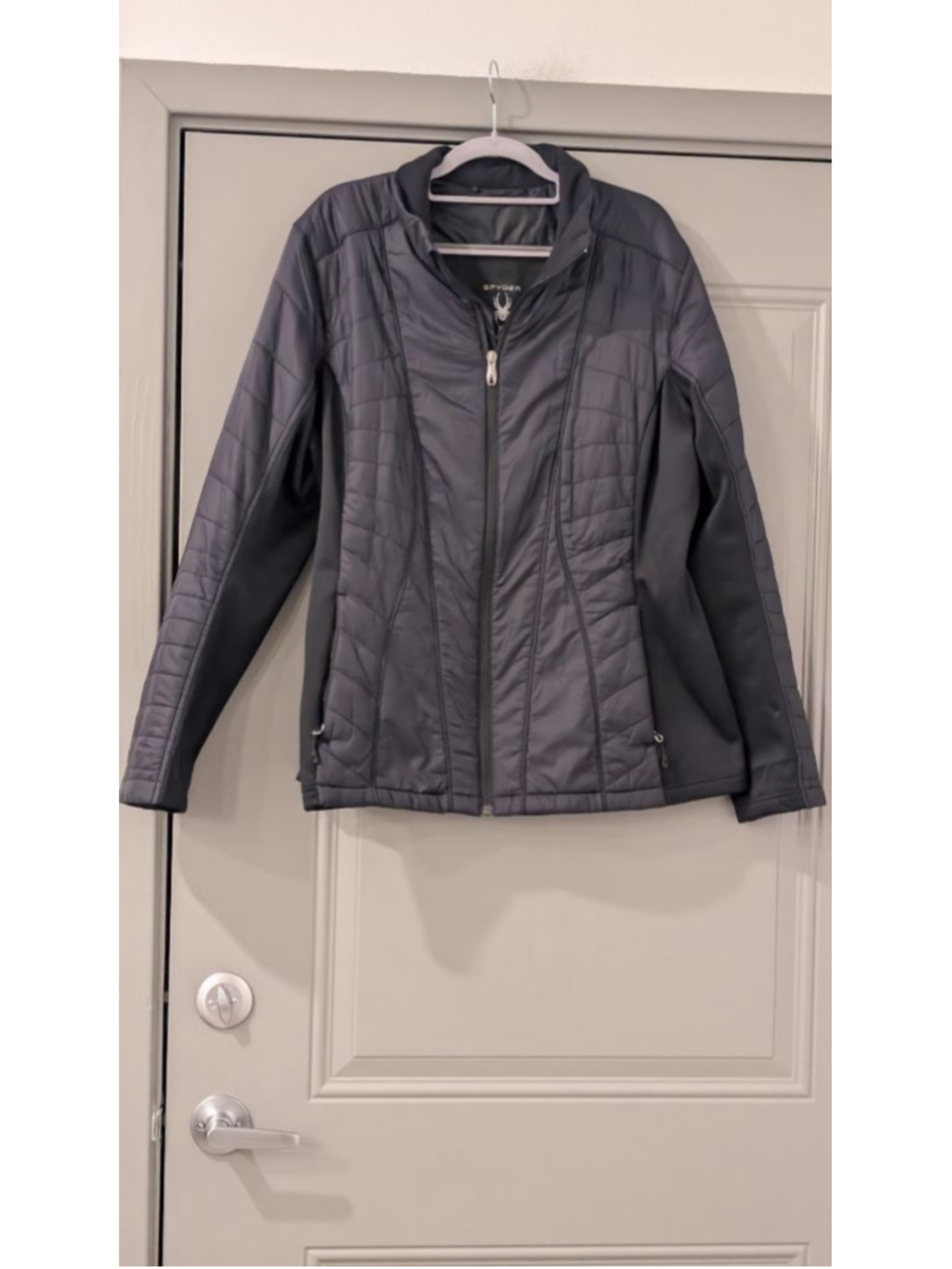 Women's Spyder Gray & Black Puffer Jacket Plus Size XL